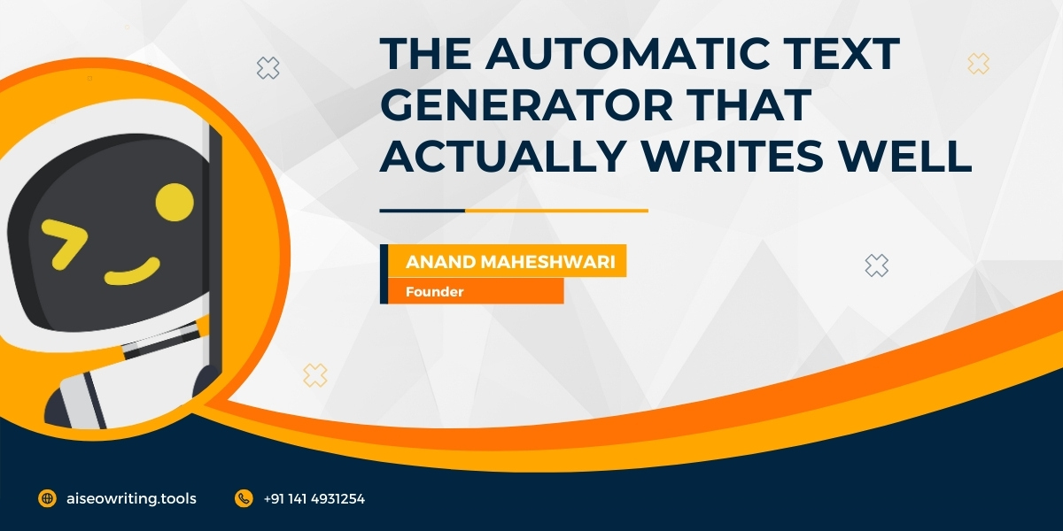 The Automatic Text Generator for Quality Content AI SEO Writing Tools